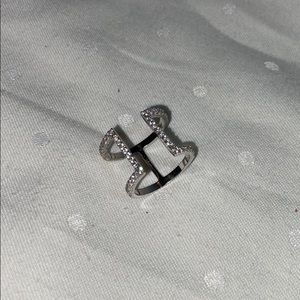 Sterling Silver Pave Cuff Ring